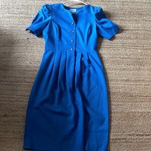 Leslie Fay Royal Blue Midi Dress